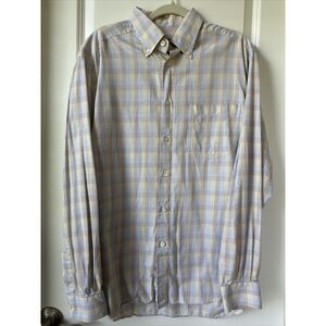 Ermenegildo Zegna Dress Shirt Mens XL Multicolor Plaid Long Sleeve Italy Career